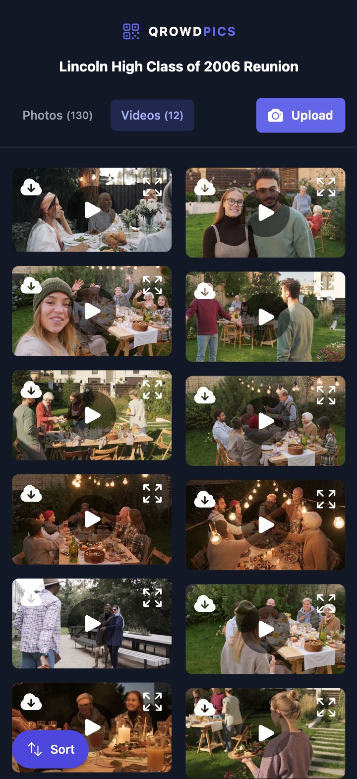 Qrowd Pics event creation interface